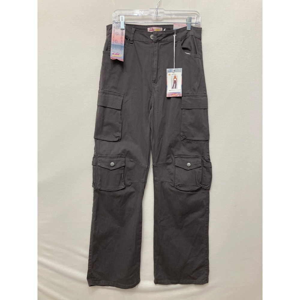 NWT Lilac Sunset Wide Leg Cargo Pants Juniors Size 13 Gray Utility Streetwear